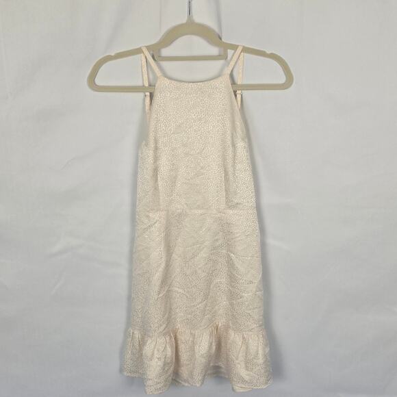 Stone Cold Fox Silk Mini Dress Size 1 White Leopard Jacquard w/ Ruffle Hem - Picture 6 of 7